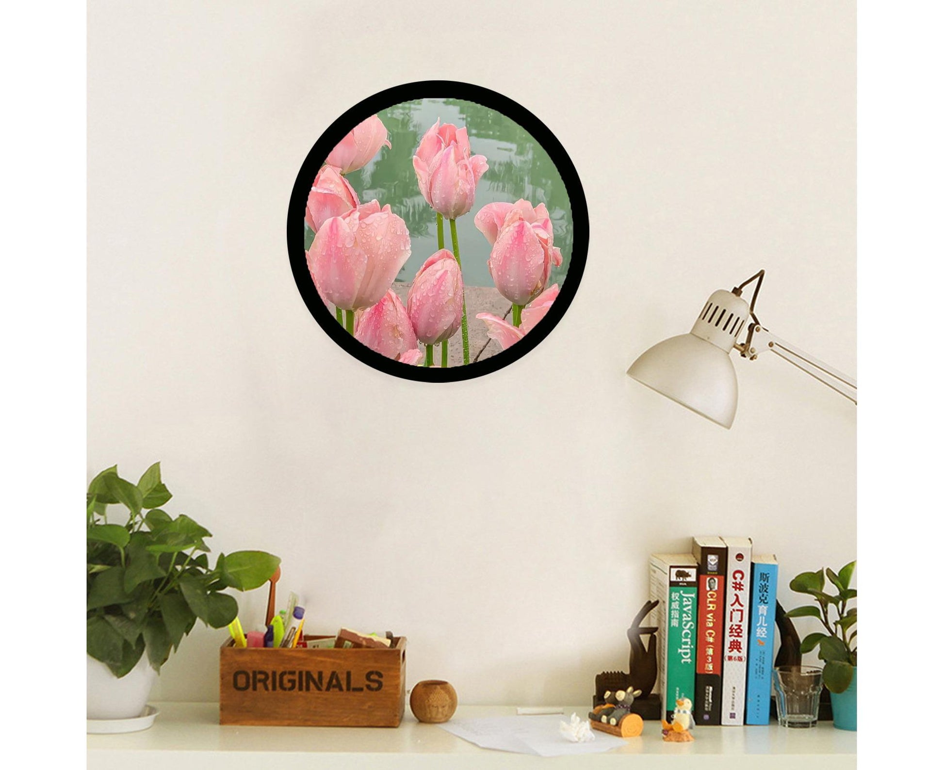 6inch Photo Frame Smooth Surface Fine Workmanship Round Wall Mounted Picture Storage Holder Home Supply - V1263-JX-2551