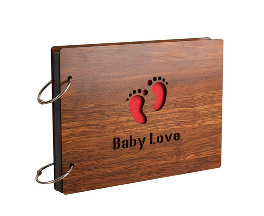 8 inch Vintage Wood Cover Photo Album Book Black Pages Anniversary Scrapbook V1263-JX-2552