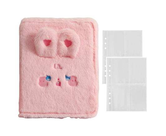 A5 Plush Cartoon Binder with 20 Photo Inner Sleeves Modern Practical Photo Album for Picture Cards Storage - V1263-JX-2558