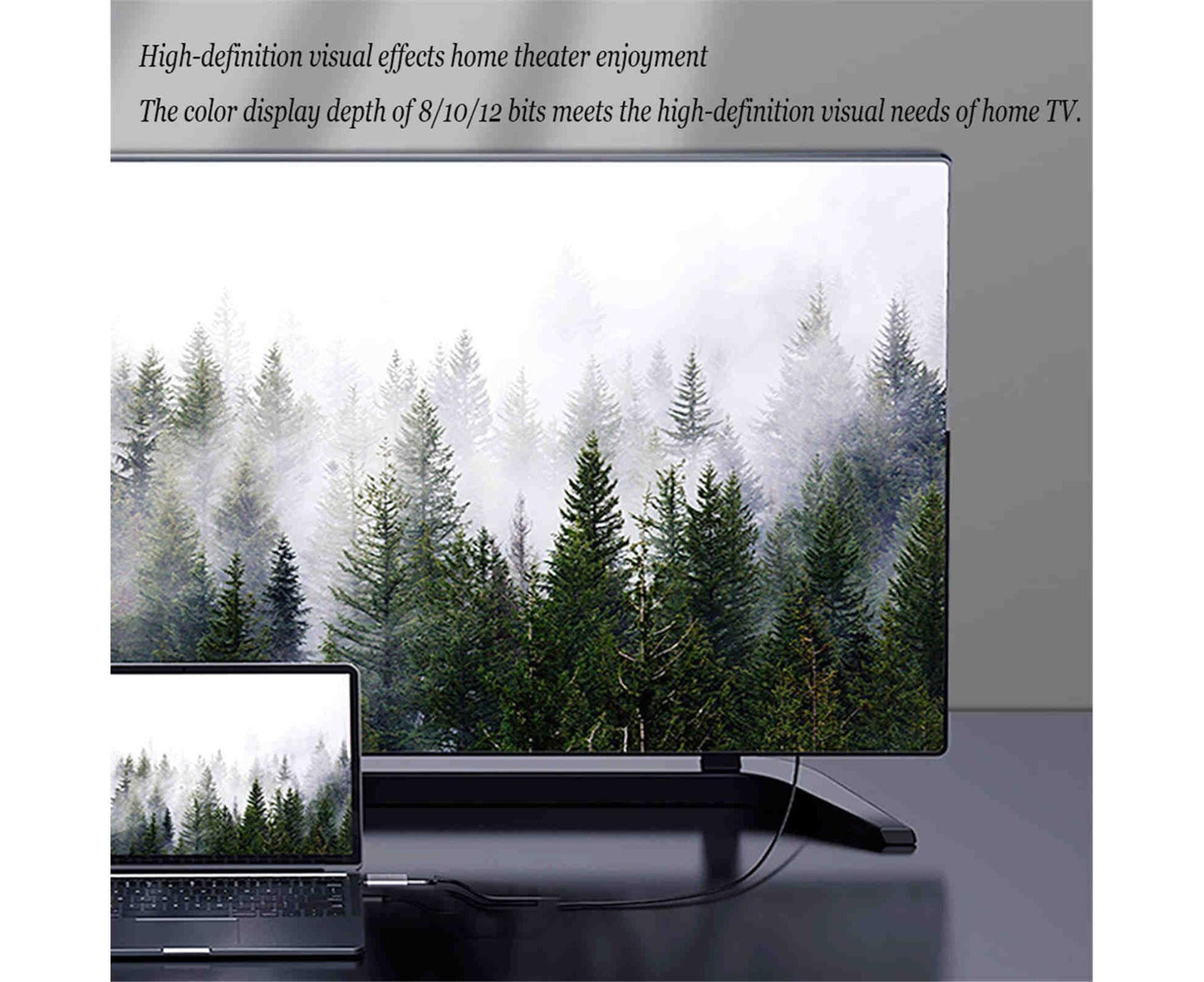 Compatible USB Type C to HDMI-compatible Cable 4K 60HZ Converter Adapter for Thunderbolt 3 - Grey V1263-JX-256