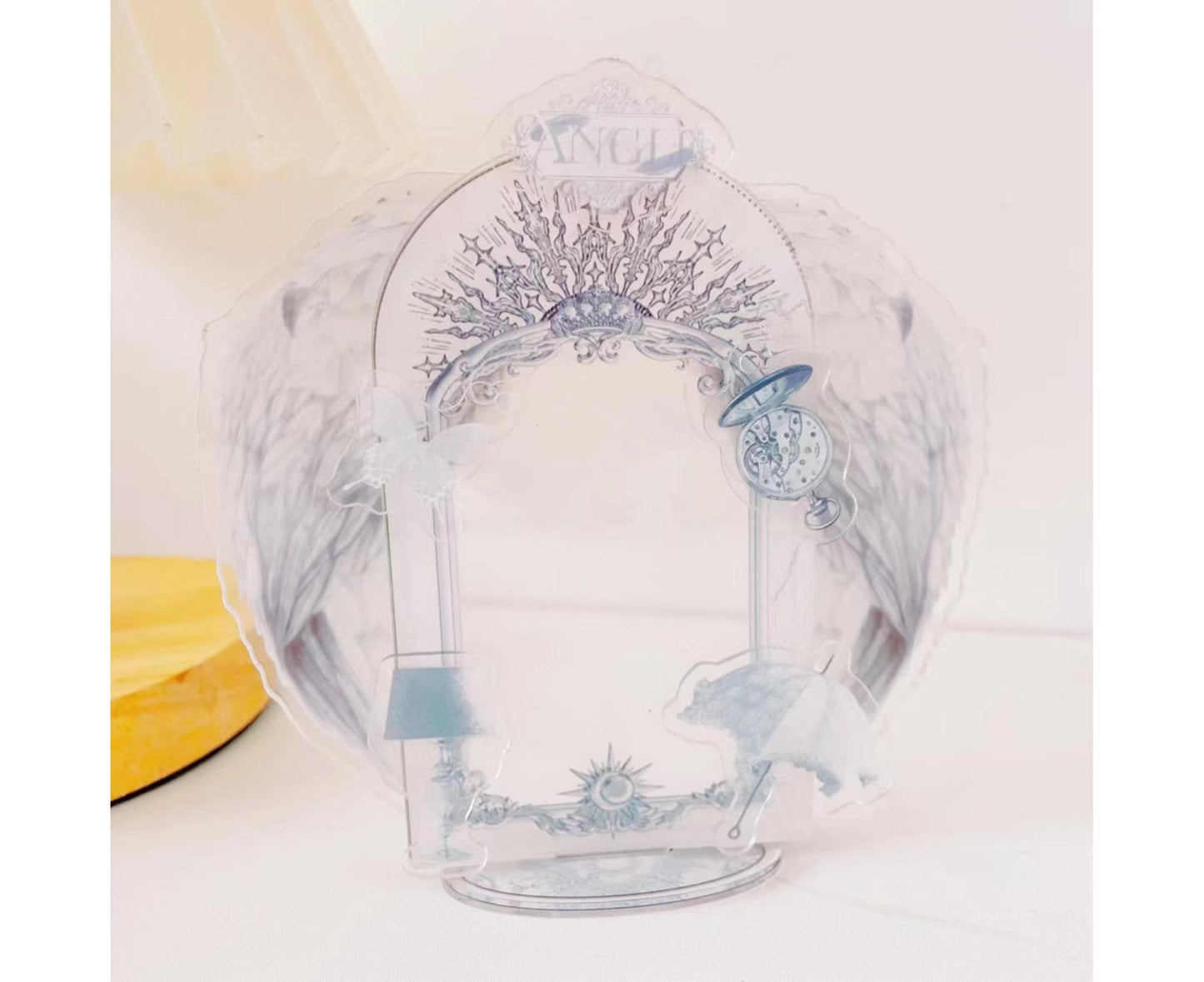 Acrylic Photo Frame Creative Devil Wings Replaceable Album Postcard DIY Storing Desktop Display White/Black 3 V1263-JX-2565