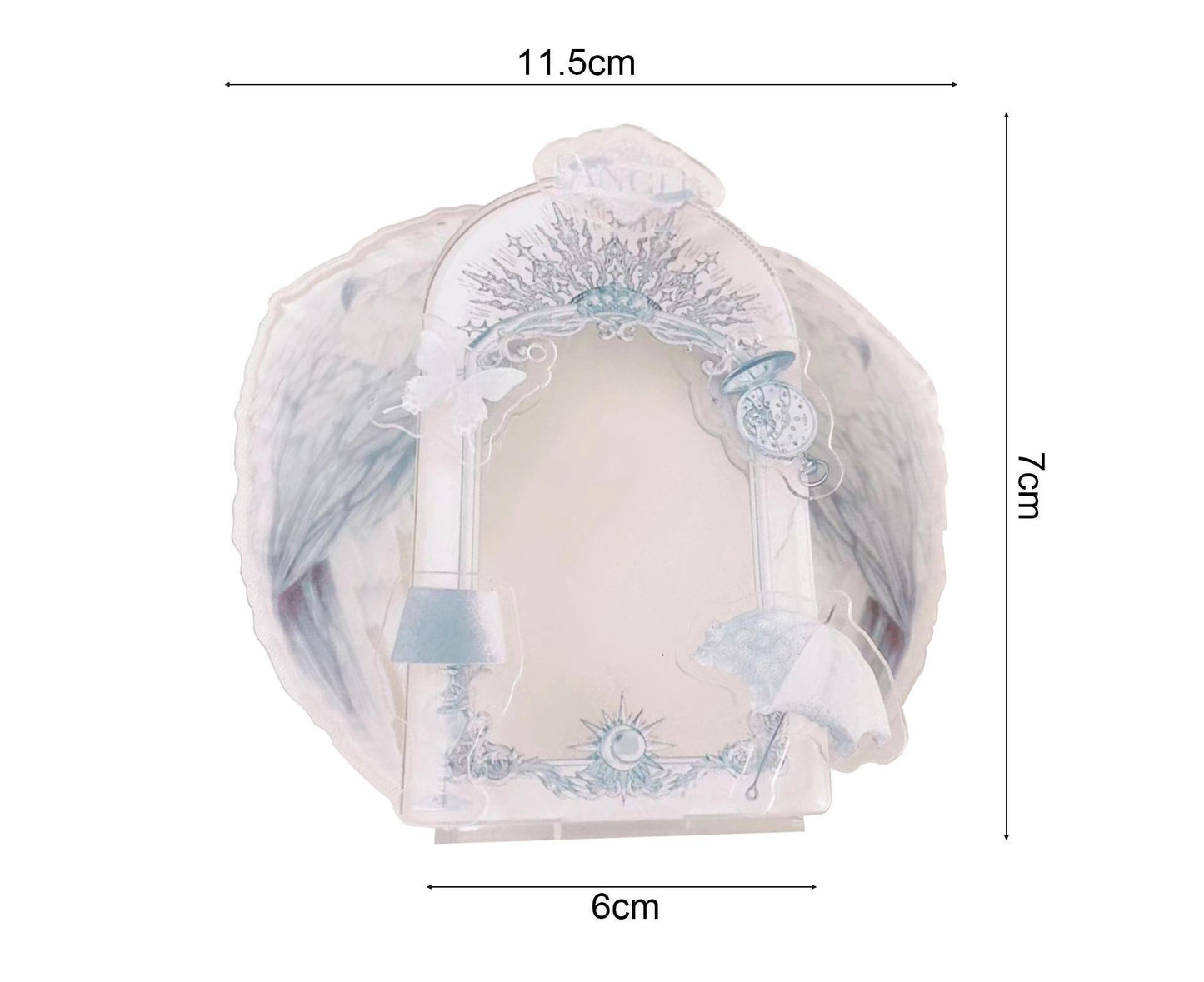 Acrylic Photo Frame Creative Devil Wings Replaceable Album Postcard DIY Storing Desktop Display White/Black 3 V1263-JX-2565