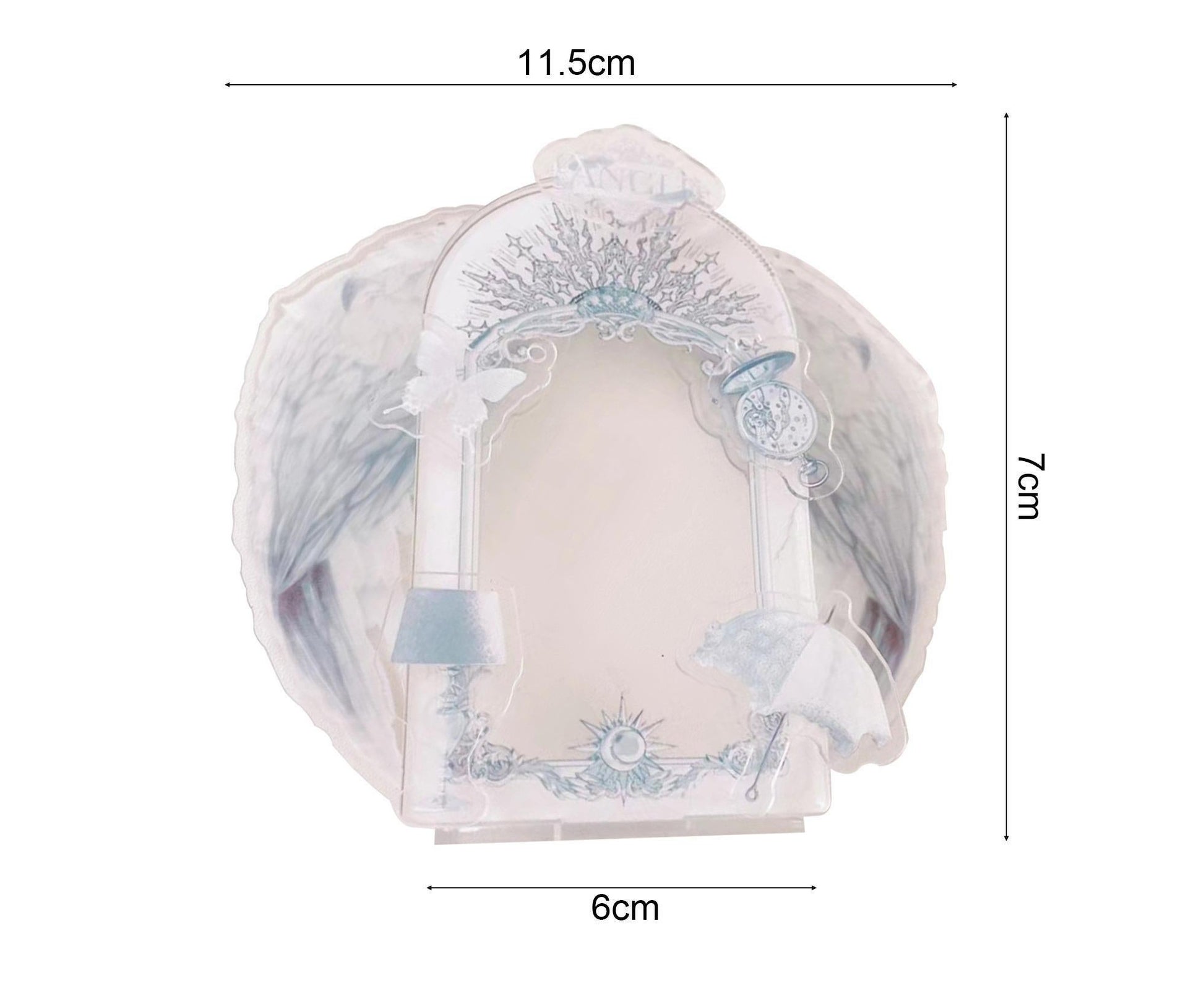 Acrylic Photo Frame Creative Devil Wings Replaceable Album Postcard DIY Storing Desktop Display White/Black 3 V1263-JX-2565