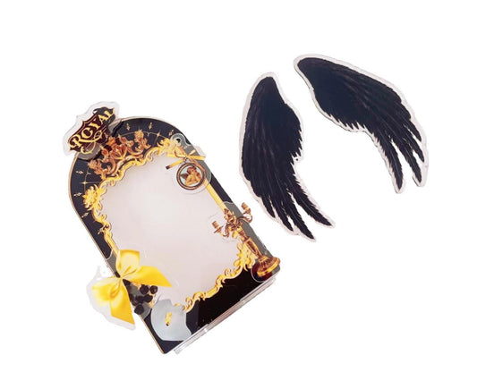 Acrylic Photo Frame Creative Devil Wings Replaceable Album Postcard DIY Storing Desktop Display White/Black 3 V1263-JX-2566