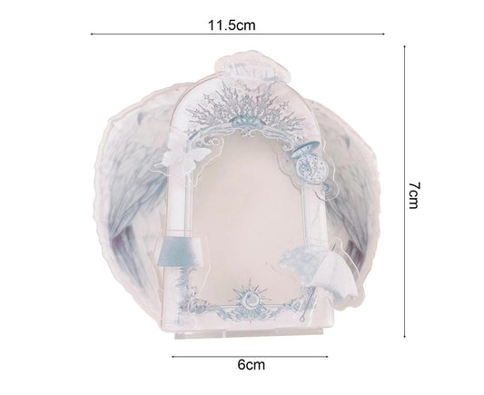 Acrylic Photo Frame Creative Devil Wings Replaceable Album Postcard DIY Storing Desktop Display White/Black 3 V1263-JX-2566