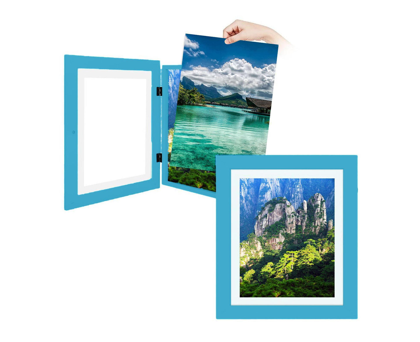 babies Art Frame Front Opening Changeable Wood grip Seal Picture Photo Display Storage Frame Home Supplieslue V1263-JX-2574