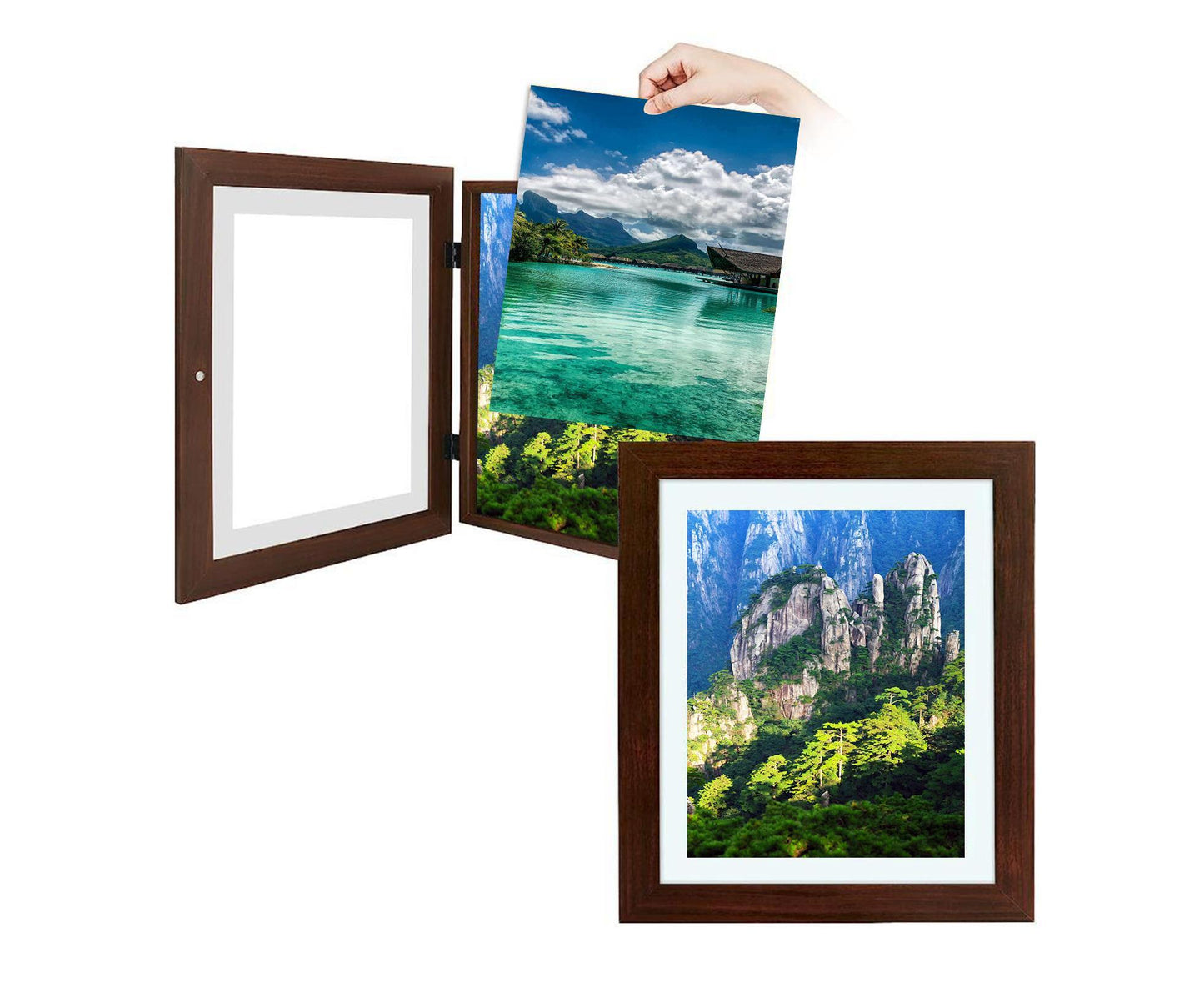 babies Art Frame Front Opening Changeable Wood grip Seal Picture Photo Display Storage Frame Home Suppliesrown V1263-JX-2575