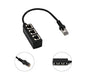 Ethernet Network RJ45 1 Male to 3 Female Connector Splitter Converter Cable - Black V1263-JX-258