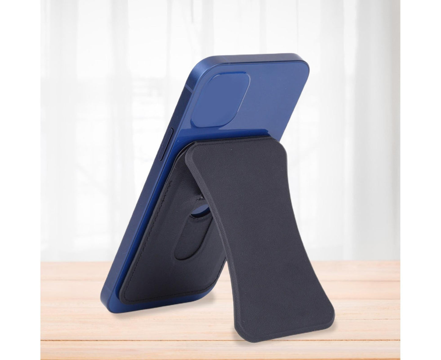 Folding Stand Reusable Multifunctional Adjustable Anti-drop Faux Leather Wallet Phone Stand for iPhone 13/12 V1263-JX-259