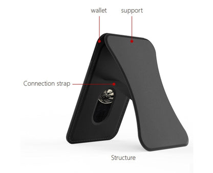Folding Stand Reusable Multifunctional Adjustable Anti-drop Faux Leather Wallet Phone Stand for iPhone 13/12 V1263-JX-259