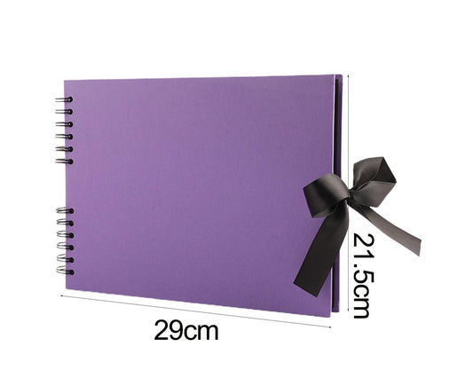 Double Coil Thickened Paper Ribbon Bowknot Photo Album 40 Sheets 80 Pages Stickup Picture Storage Book Photo V1263-JX-2591