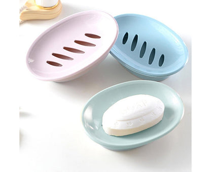 Double Layers Oval Soap Storage Holder Box Stand Kitchen Bathroom Accessories-Green V1263-JX-2592