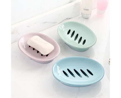 Double Layers Oval Soap Storage Holder Box Stand Kitchen Bathroom Accessories-Green V1263-JX-2592