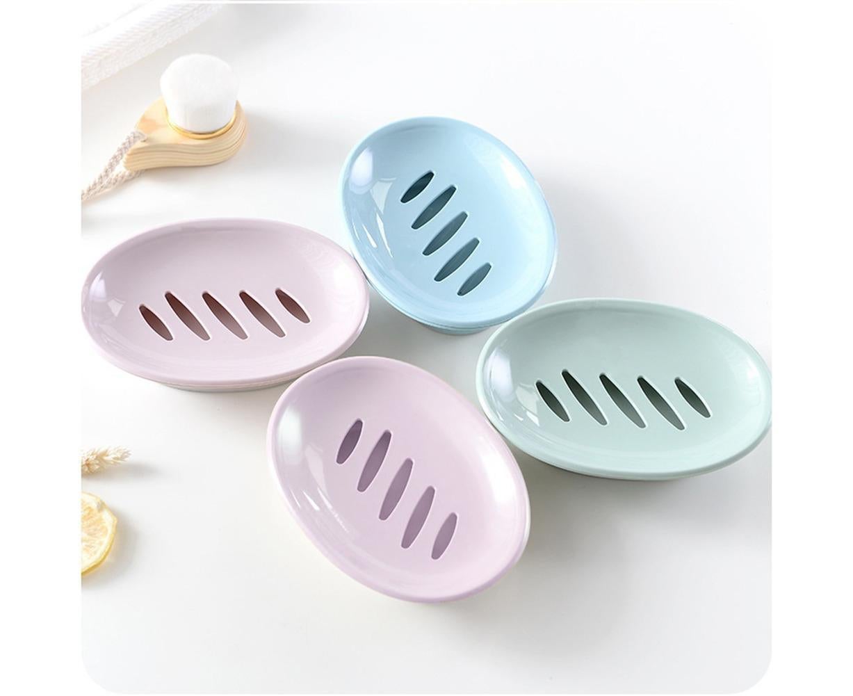 Double Layers Oval Soap Storage Holder Box Stand Kitchen Bathroom Accessories-Green V1263-JX-2592