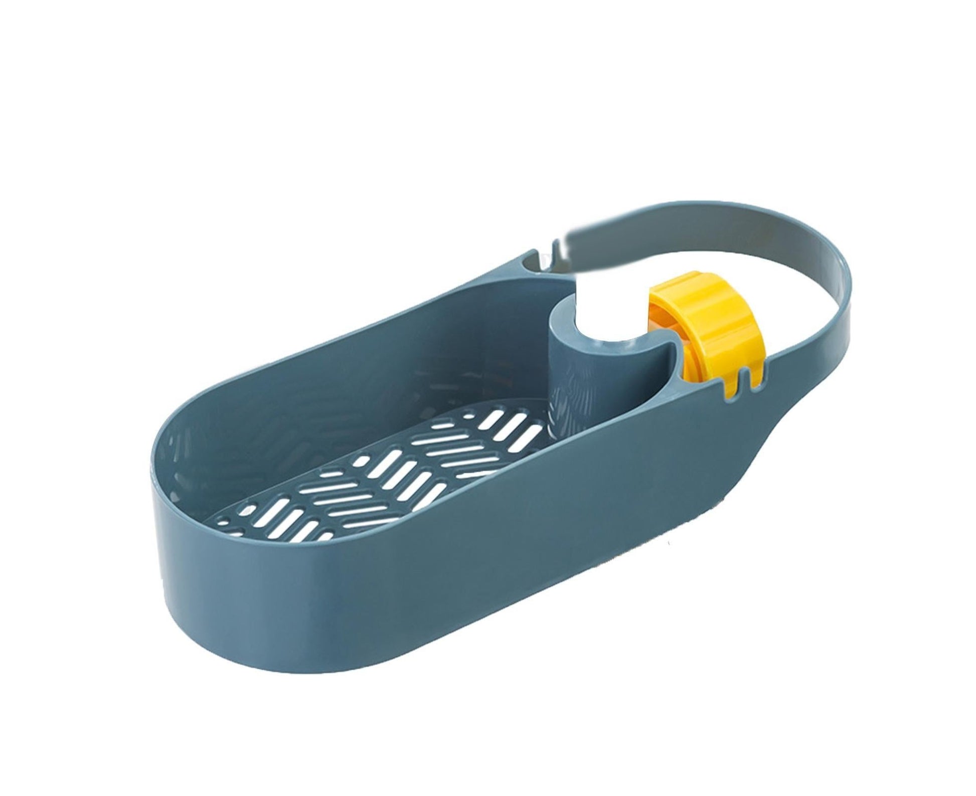 Drain Basket Multi-use Hollow Plastic Creative Soap Sponge Sink Rack Holder for Kitchen-Blue V1263-JX-2593