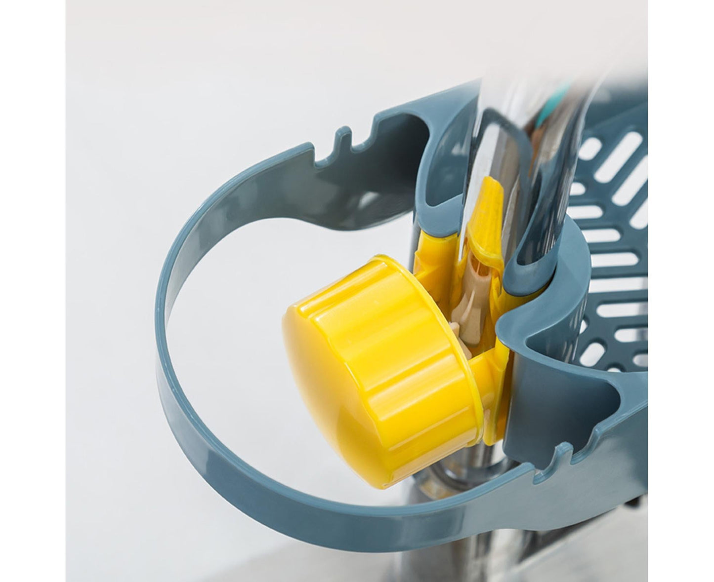 Drain Basket Multi-use Hollow Plastic Creative Soap Sponge Sink Rack Holder for Kitchen-Blue V1263-JX-2593