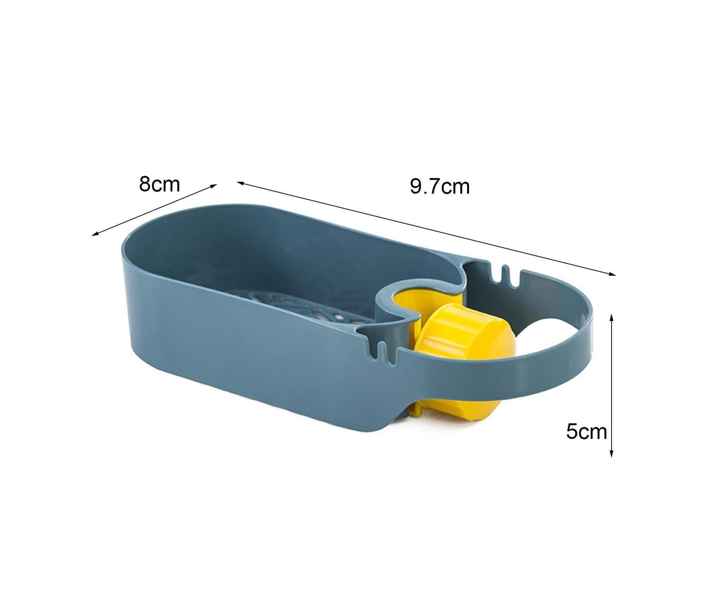 Drain Basket Multi-use Hollow Plastic Creative Soap Sponge Sink Rack Holder for Kitchen-Blue V1263-JX-2593