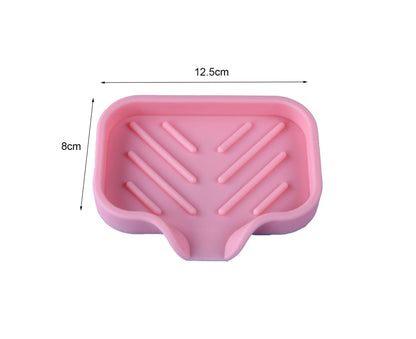 Drainable Soap Dish Non-slip Reliable Flow Guide Type Soap Box Bathroom Accessories-Pink V1263-JX-2594