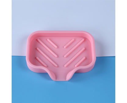 Drainable Soap Dish Non-slip Reliable Flow Guide Type Soap Box Bathroom Accessories-Pink V1263-JX-2594