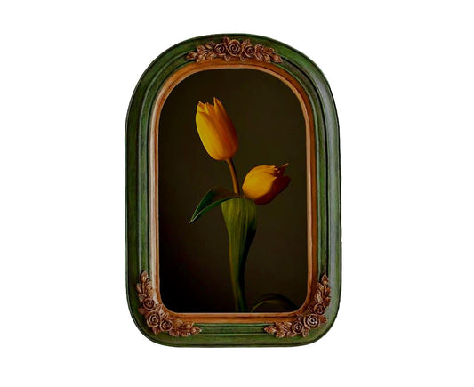 French Vintage Picture Frame Carving Flower Elegant Victorian Resin High Clarity Glass Wall Hanging Art V1263-JX-2599