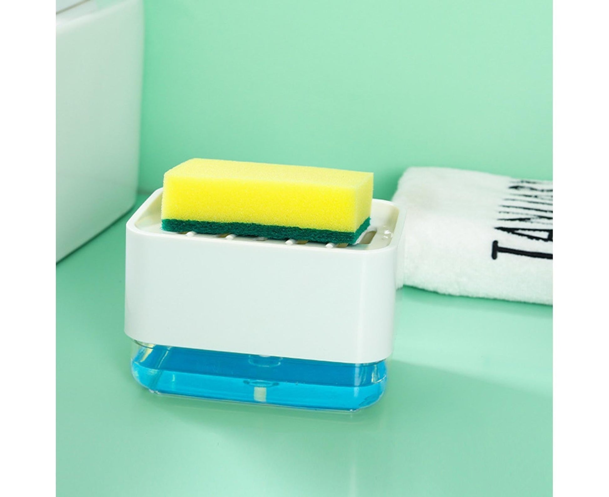 Innovative Dish Soap Dispenser Decorative HIPS 2 in 1 Liquid Detachable Soap Storage Case Holder for V1263-JX-2602