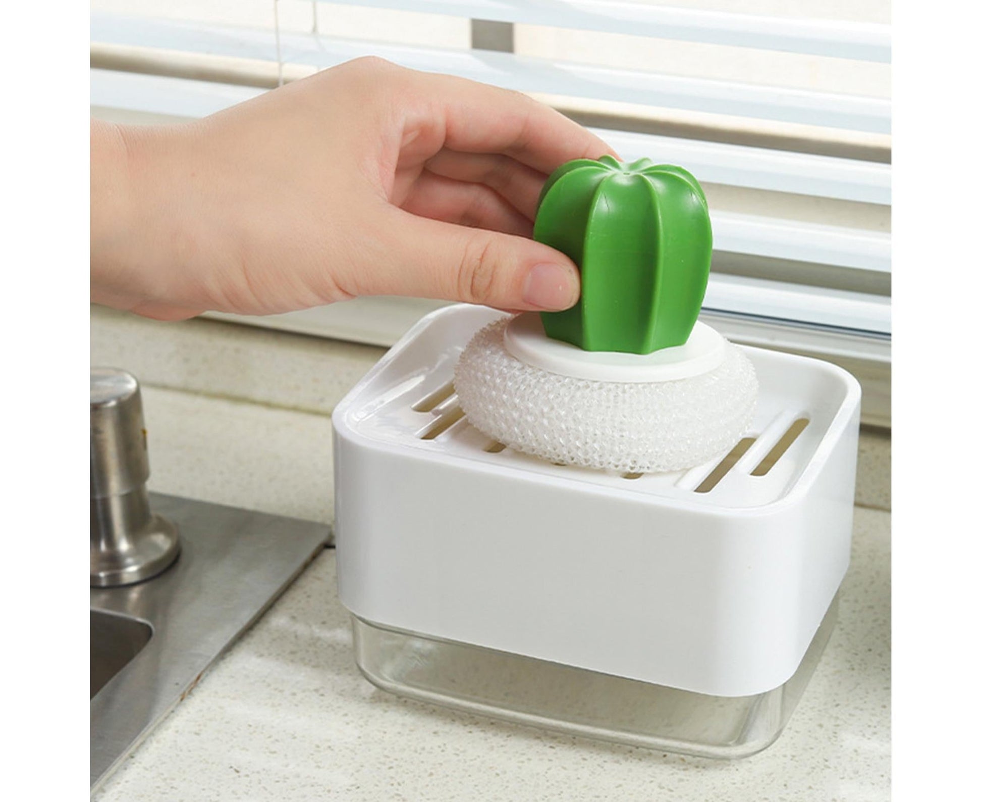Innovative Dish Soap Dispenser Decorative HIPS 2 in 1 Liquid Detachable Soap Storage Case Holder for V1263-JX-2602