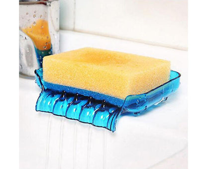 Kitchen Basin Sink Soap Dish Tray Water Draining Holder Suction Cup Bathroom Box-Pink V1263-JX-2604