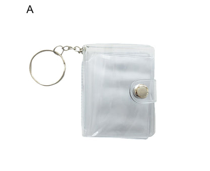 Mini Photo Album Flip Page Sequins Transparent Snap Hanging Ring 16 Pockets Card Photo Holder Memory Giftlear V1263-JX-2609