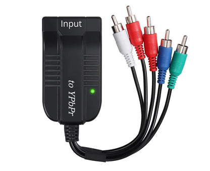 HDMI-compatible to 1080p Component Video YPbPr 5RCA RGB Converter Adapter R/L Audio Output - Black V1263-JX-261