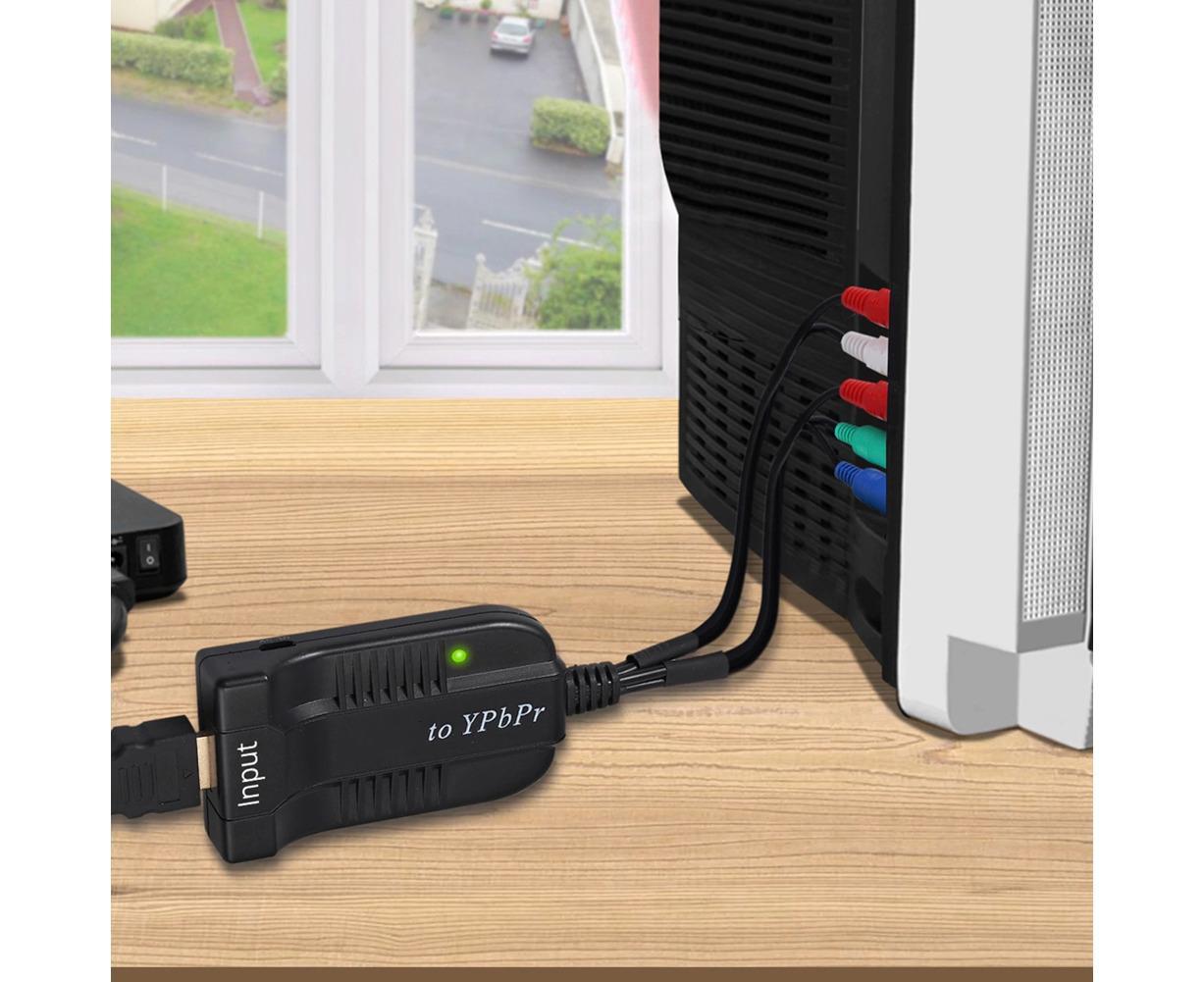 HDMI-compatible to 1080p Component Video YPbPr 5RCA RGB Converter Adapter R/L Audio Output - Black V1263-JX-261