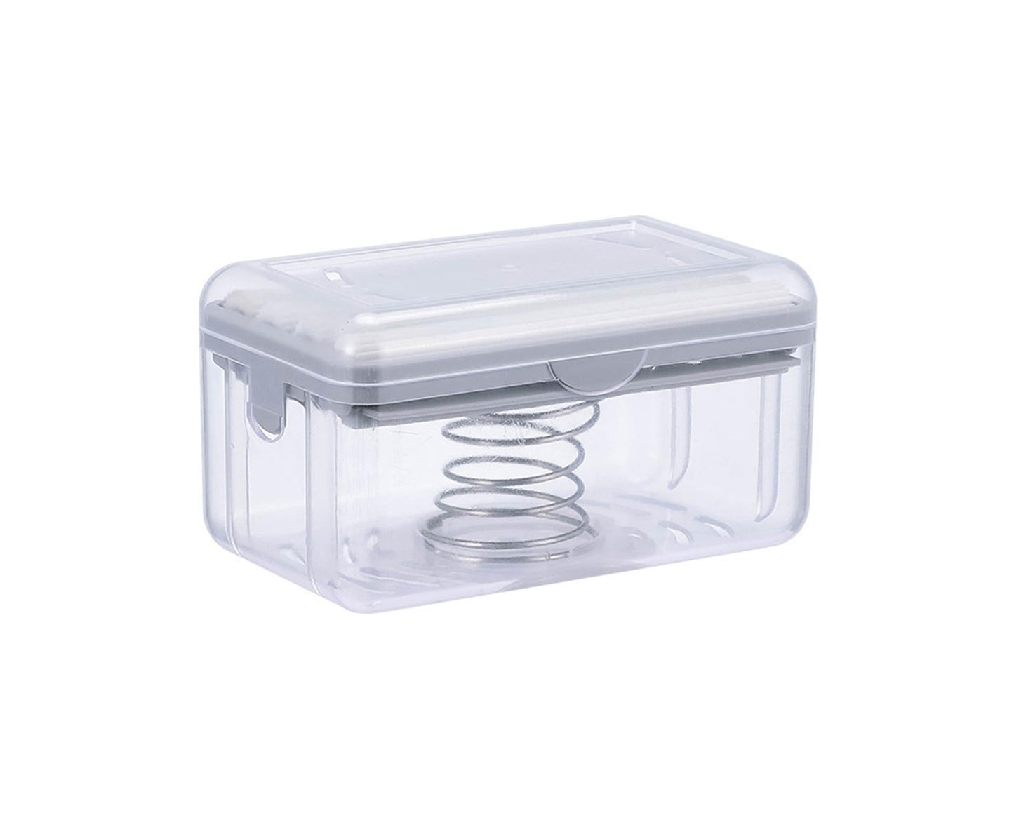 Multifunctional Soap Box Drainable Eco-friendly Built-in Spring Soap Holder Household Supplies-Grey V1263-JX-2610