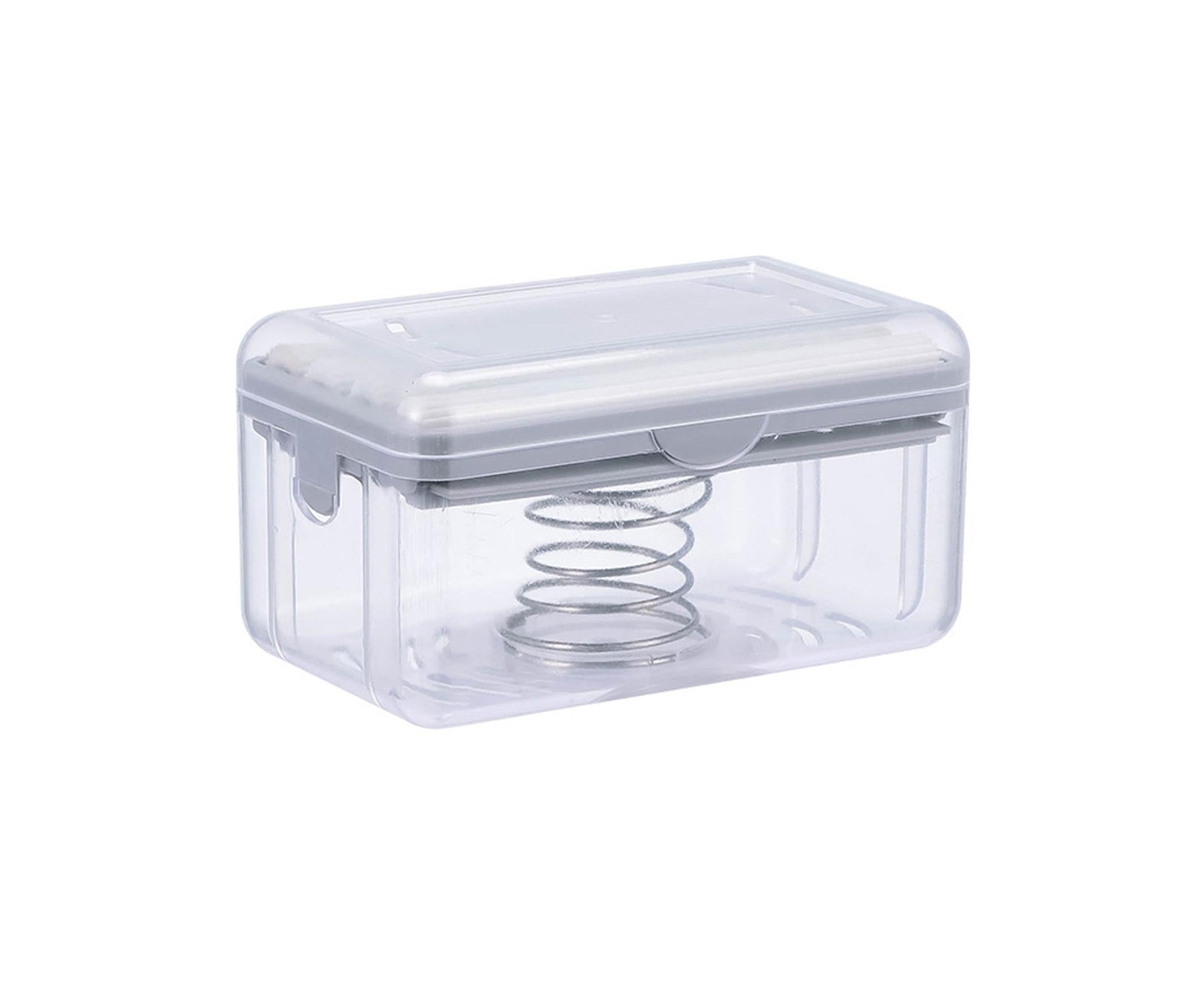 Multifunctional Soap Box Drainable Eco-friendly Built-in Spring Soap Holder Household Supplies-Grey V1263-JX-2610