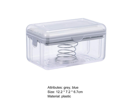 Multifunctional Soap Box Drainable Eco-friendly Built-in Spring Soap Holder Household Supplies-Grey V1263-JX-2610