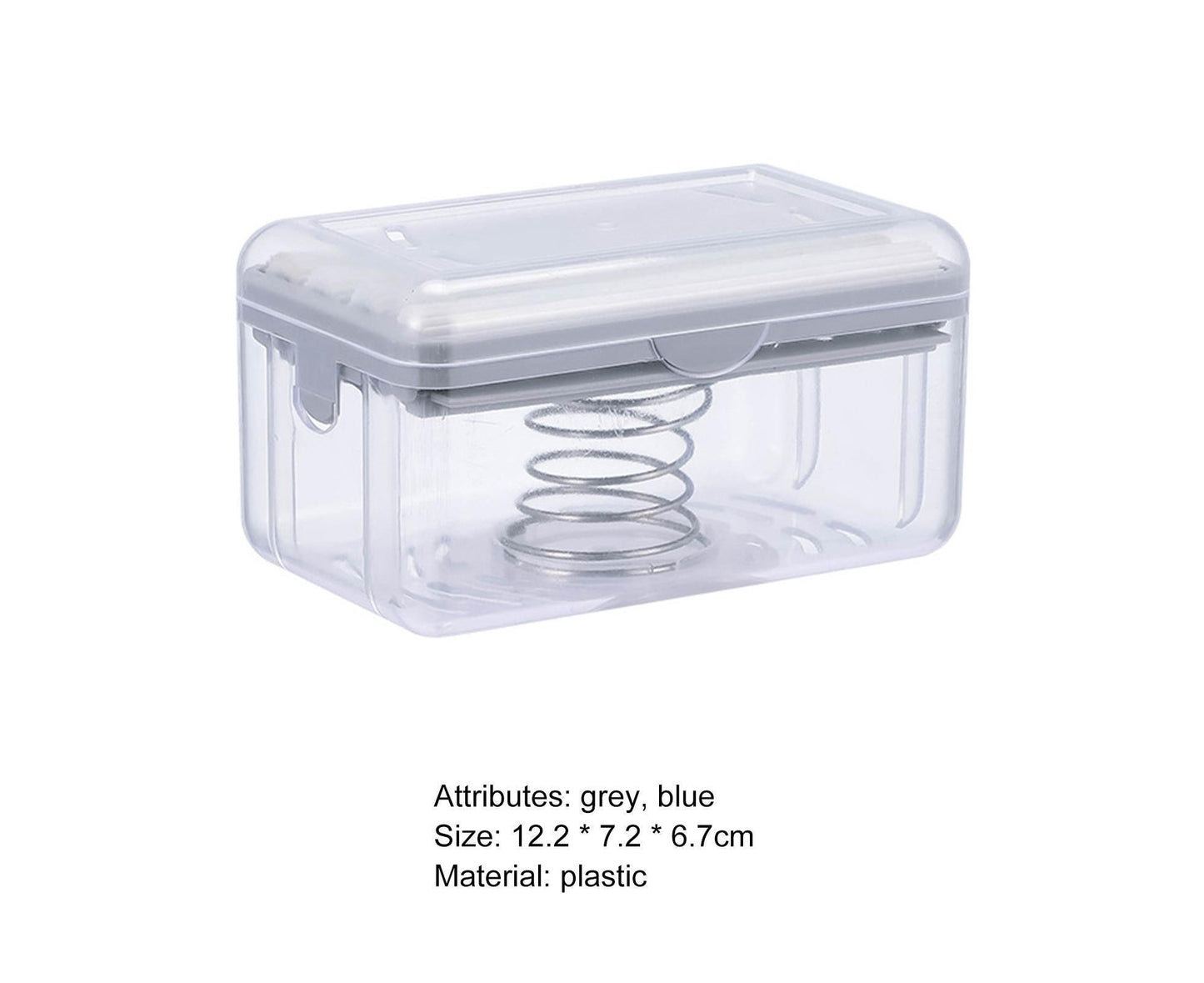 Multifunctional Soap Box Drainable Eco-friendly Built-in Spring Soap Holder Household Supplies-Grey V1263-JX-2610