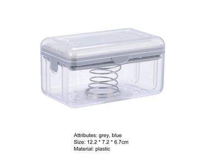 Multifunctional Soap Box Drainable Eco-friendly Built-in Spring Soap Holder Household Supplies-Grey V1263-JX-2610