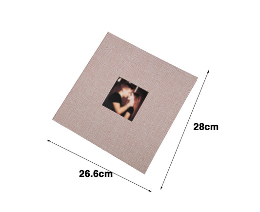 Photo Album 40 Pages Linen Cover Hardcover Reusable Sticky Stamp Collection Book Family Photos Storage Memory V1263-JX-2613