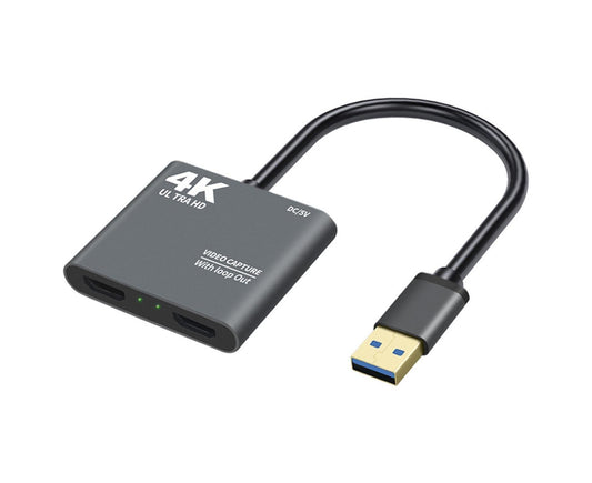 HDMI-compatible to USB High Clarity Board Game Record Live Streaming Broadcast Video Capture Card - Grey V1263-JX-262
