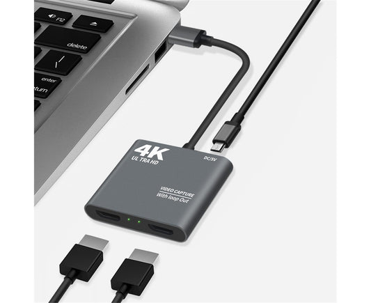 HDMI-compatible to USB High Clarity Board Game Record Live Streaming Broadcast Video Capture Card - Grey V1263-JX-262