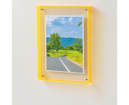 Photo Frame Vibrant Floating Acrylic Picture Frame Desk Wall Art Frame for Gallery Home Office V1263-JX-2623