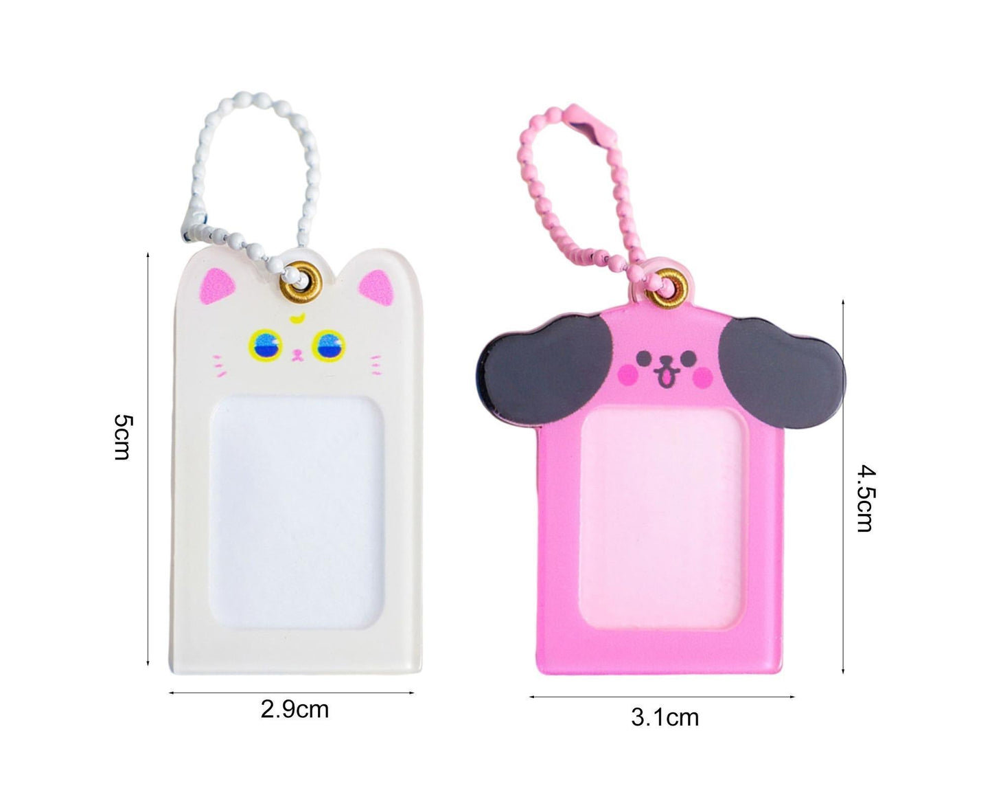 Photo Keychain Creative Acrylic Cartoon Cat Photo Frame Hanging Pendant for Daily Use-Black V1263-JX-2624