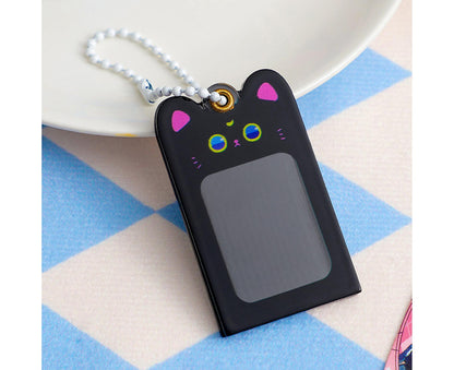 Photo Keychain Creative Acrylic Cartoon Cat Photo Frame Hanging Pendant for Daily Use-Black V1263-JX-2624