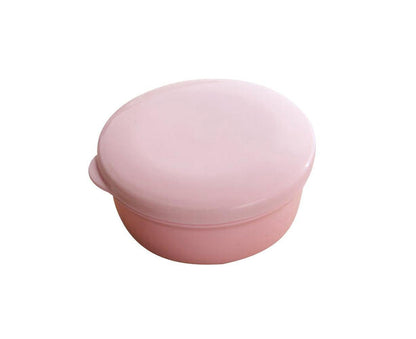 Portable Home Travel Round Plastic Bathroom Shower Soap Storage Seal Box Holder-Pink V1263-JX-2631