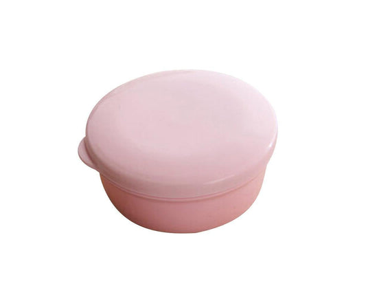 Portable Home Travel Round Plastic Bathroom Shower Soap Storage Seal Box Holder-Pink V1263-JX-2631