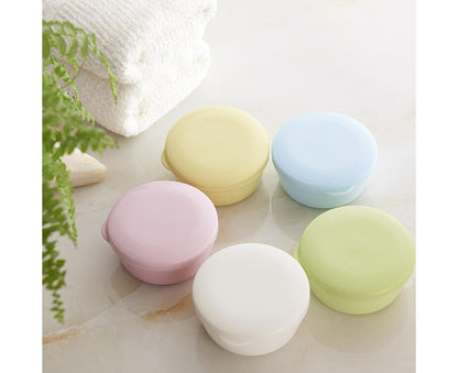 Portable Home Travel Round Plastic Bathroom Shower Soap Storage Seal Box Holder-Pink V1263-JX-2631