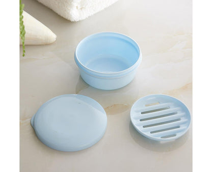Portable Home Travel Round Plastic Bathroom Shower Soap Storage Seal Box Holder-Pink V1263-JX-2631