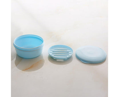 Portable Home Travel Round Plastic Bathroom Shower Soap Storage Seal Box Holder-Pink V1263-JX-2631