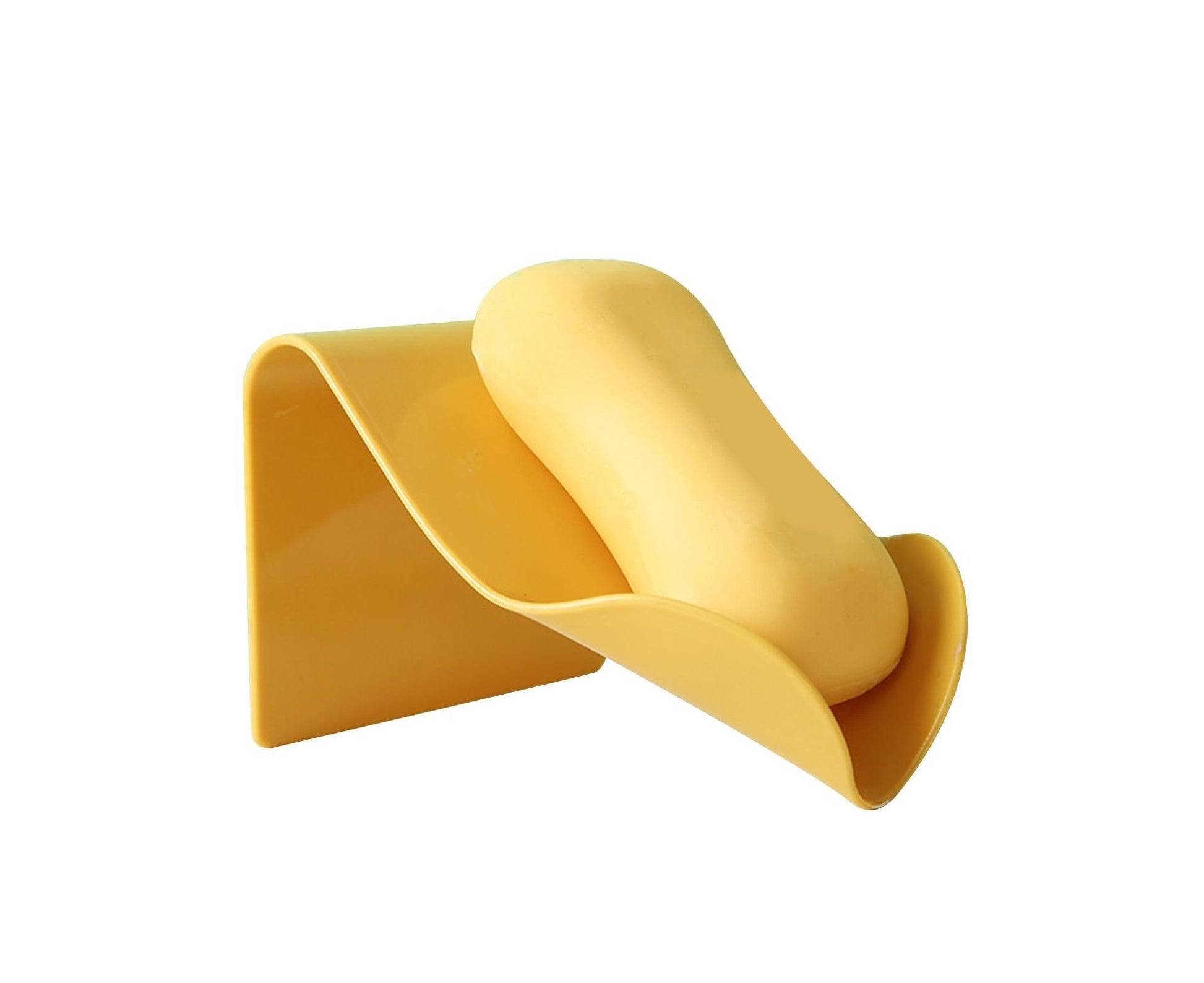 Seamless Wall-Mounted Hole-Free Soap Holder Bathroom Drainage Storage Rack Box-Yellow V1263-JX-2633