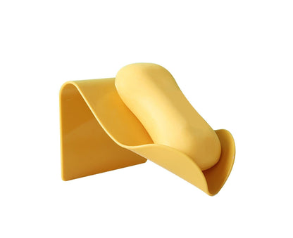 Seamless Wall-Mounted Hole-Free Soap Holder Bathroom Drainage Storage Rack Box-Yellow V1263-JX-2633