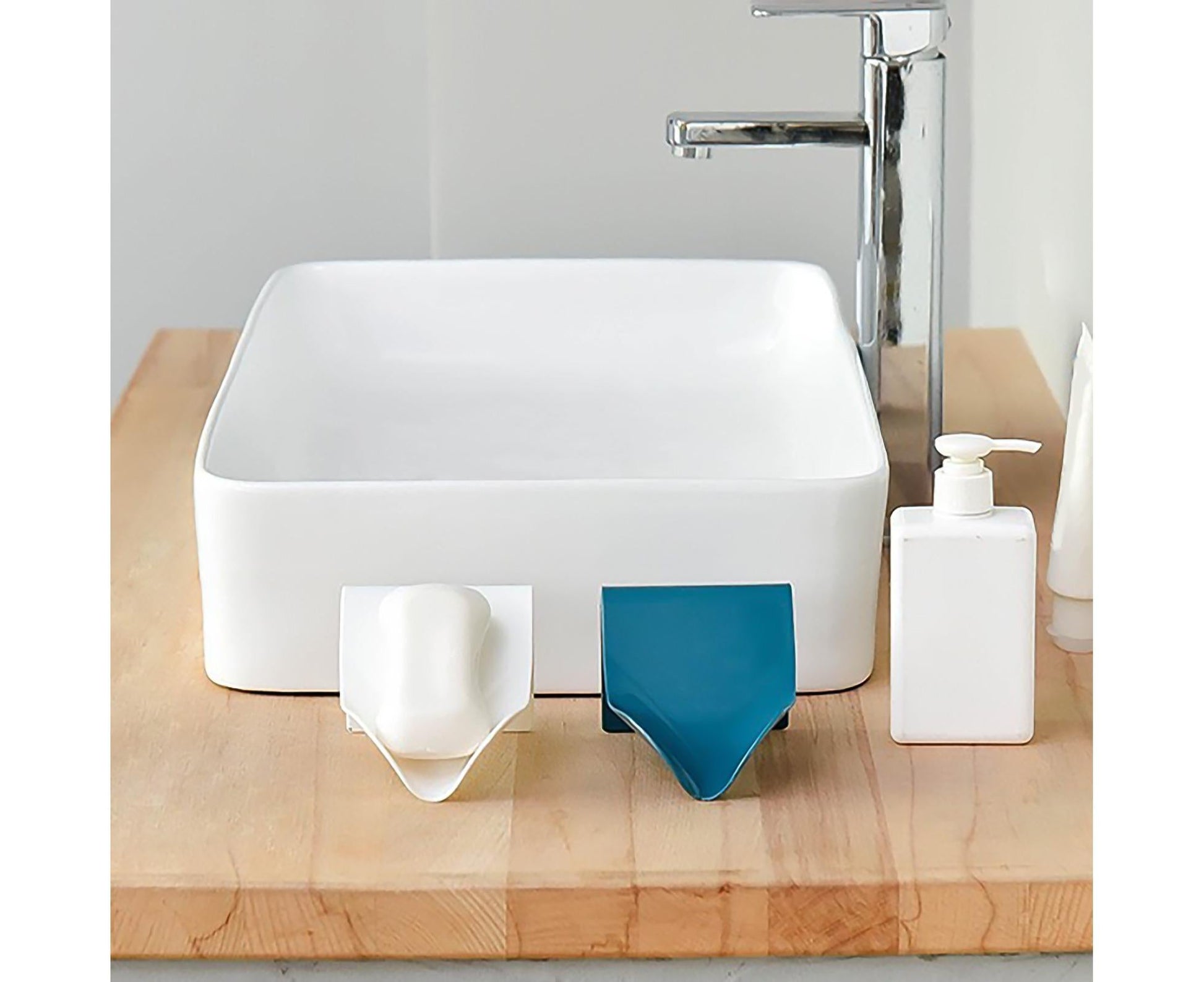 Seamless Wall-Mounted Hole-Free Soap Holder Bathroom Drainage Storage Rack Box-Yellow V1263-JX-2633
