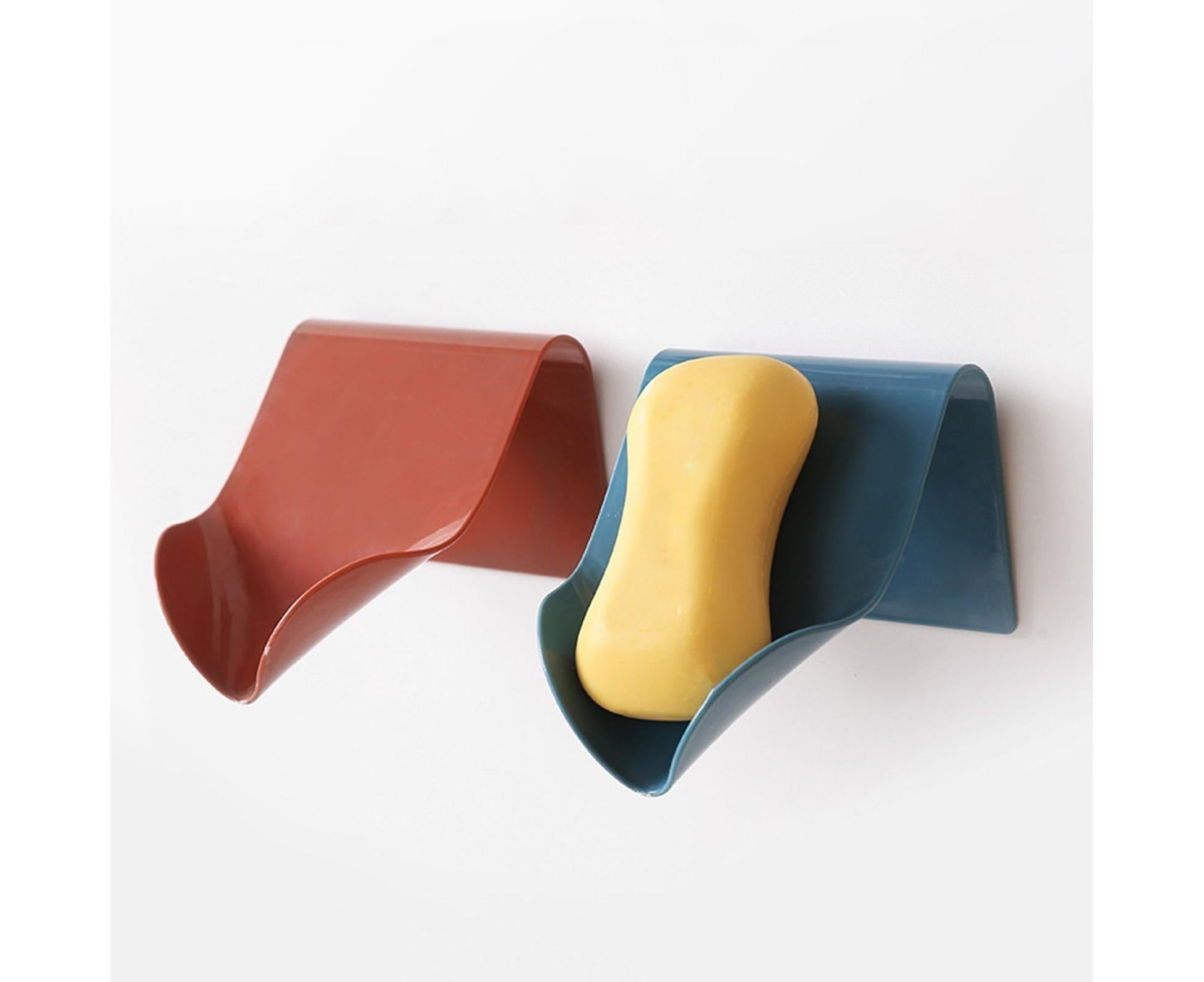 Seamless Wall-Mounted Hole-Free Soap Holder Bathroom Drainage Storage Rack Box-Yellow V1263-JX-2633